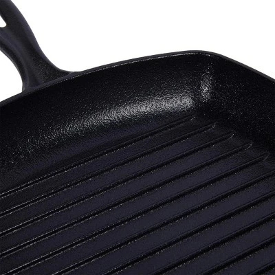 Kitchen HQ Diamond-Infused Ceramic Nonstick Cast Iron Square Grill Pan Refurbished 3 Kitchen HQ Diamond-Infused Ceramic Nonstick Cast Iron Square Grill Pan Refurbished