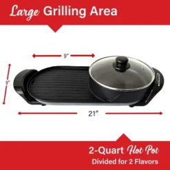 Brentwood 1,200-Watt 2-Qt. 2-Sided Electric Hot Pot And Korean BBQ Grill, Black -Target KitchenAid GUEST ad6d8e7b 854d 4496 a115 05ce4a528a86