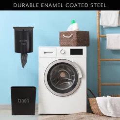 AuldHome Design Enamelware Grocery Bag Holder; Wall-Mounted Modern Farmhouse Style Plastic Bag Dispenser -Target KitchenAid GUEST ad768a5d 5b4b 4e7b a6b3 86c8923aa686