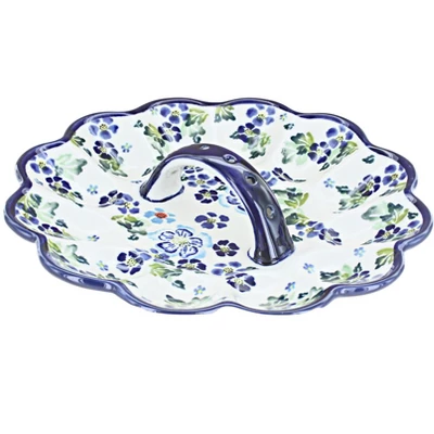 Blue Rose Polish Pottery 1559 Zaklady Egg Plate 8 Blue Rose Polish Pottery 1559 Zaklady Egg Plate - Image 6