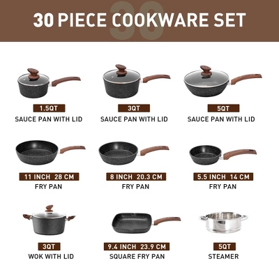 Captiva Designs Nonstick Granite Cookware And Bakeware Set With Heat-Resistant Bakelite Handle 3 Captiva Designs Nonstick Granite Cookware And Bakeware Set With Heat-Resistant Bakelite Handle