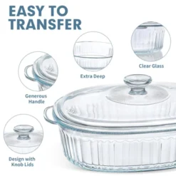 Itopfox 4-Piece Glass Casserole Baking Dish Set With Lids, Includes 2 Casseroles For Baking, Serving And Storing, Borosilicate Glass -Target KitchenAid GUEST aed74729 d0b7 4b41 9005 393731819a78