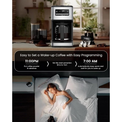 ZAFRO 14-Cup Coffee Maker, 24-Hour Programmable Coffee Brewer, Keep Warm, Drip Free, Washable Filter, Stainless Steel, Silver 4 ZAFRO 14-Cup Coffee Maker, 24-Hour Programmable Coffee Brewer, Keep Warm, Drip Free, Washable Filter, Stainless Steel, Silver - Image 2