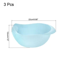 Unique Bargains Rice Washing Bowl Colander Rice Strainer Basket Multipurpose Basket