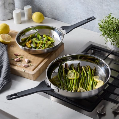 ZWILLING Simplify 2-pc Stainless Steel 9.5-in & 11-in Fry Pan Set 3 ZWILLING Simplify 2-pc Stainless Steel 9.5-in & 11-in Fry Pan Set