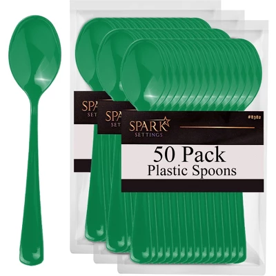 Plastic Spoons Disposable 50 Pack, Heavy Duty Plastic Silverware, Plastic Cutlery Ideal For Hot And Cold Food, Plastic Utensils - SparkSettings 10 Plastic Spoons Disposable 50 Pack, Heavy Duty Plastic Silverware, Plastic Cutlery Ideal For Hot And Cold Food, Plastic Utensils - SparkSettings - Image 8