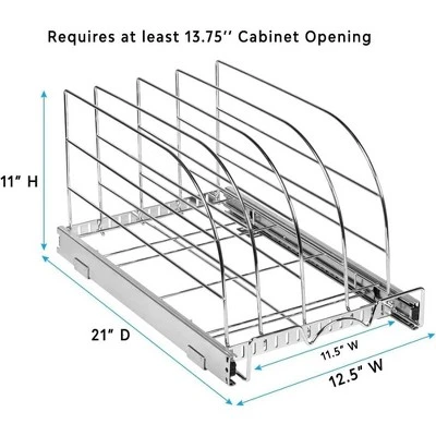 Hold N' Storage - Bakeware Pull Out Organizer For Cookie Sheet And More. Chrome Finished 8 Hold N' Storage - Bakeware Pull Out Organizer For Cookie Sheet And More. Chrome Finished - Image 6