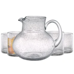 Artland Iris 90oz Hand Blown Pitcher & Set Of 4 14oz DOF Glasses, Lead-Free Bubble Shape Glassware For Stylish Serving And Dining -Target KitchenAid GUEST afe89052 c960 4e5c 9620 c747cfb76c44