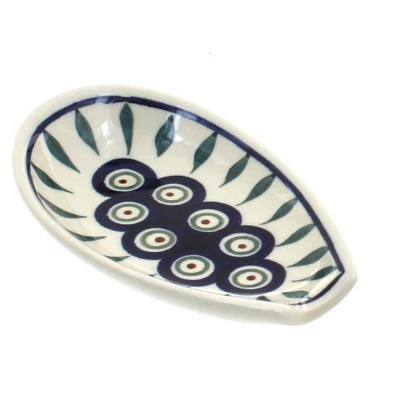 Blue Rose Polish Pottery 1015 Zaklady Small Spoon Rest 14 Blue Rose Polish Pottery 1015 Zaklady Small Spoon Rest - Image 12