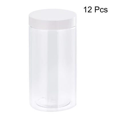Unique Bargains Round Clear Plastic Storage Jars With White Screw Top Lid 12 Pcs 4 Unique Bargains Round Clear Plastic Storage Jars With White Screw Top Lid 12 Pcs - Image 2