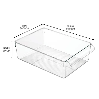 MDesign Fridge Storage Tray With Handle - Set Of 4 - Clear 4 MDesign Fridge Storage Tray With Handle - Set Of 4 - Clear - Image 2