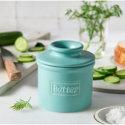 Butter Bell® Crock – Café Matte Aqua Ceramic Butter Keeper, Modern Matte Butter Dish For Fresh, Spreadable Butter 5 Butter Bell® Crock – Café Matte Aqua Ceramic Butter Keeper, Modern Matte Butter Dish For Fresh, Spreadable Butter - Image 3