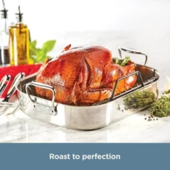 All-Clad Specialty Stainless Steel Roaster And Nonstick Rack 16x13x5 Inch