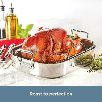All-Clad Specialty Stainless Steel Roaster And Nonstick Rack 16x13x5 Inch 3 All-Clad Specialty Stainless Steel Roaster And Nonstick Rack 16x13x5 Inch