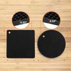 Cheer Collection 4-Pack Silicone Trivets – Non-Slip Heat-Resistant Mats For Hot Pots, Coasters, Drying, Jar Opening -Target KitchenAid GUEST b11f59bc e7b2 41a1 b877 cd73730d48d7