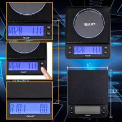 American Weigh Scales Barista Series Kitchen Coffee Weight Scale Digital Bright Back-lit LCD Display 6.6lb Capacity