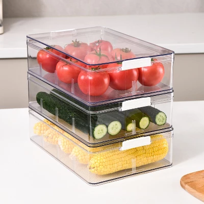 SharpChef Stackable Airtight Food Storage Container With Easy Locking Lid, Leakproof, Clear Acrylic Organizer Bins For Refrigerator, Pantry 3 SharpChef Stackable Airtight Food Storage Container With Easy Locking Lid, Leakproof, Clear Acrylic Organizer Bins For Refrigerator, Pantry