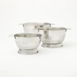 3pc (1.5qt, 3qt, And 5qt) Stainless Steel Colander Set Silver - Figmint™: Kitchen Strainer Collection, Dishwasher-Safe -Target KitchenAid GUEST b1426d32 734a 4d76 86a7 07cf13f01c2c