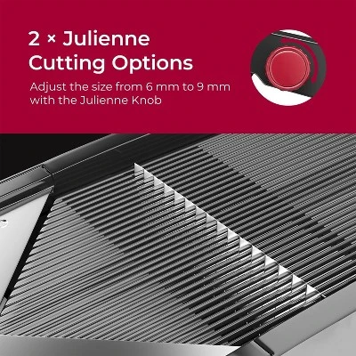 MuellerLiving Mandoline Slicer For Kitchen, Adjustable Vegetable Chopper, Fruit, Cheese Grater, Potato Chips Slicer - Black 8 MuellerLiving Mandoline Slicer For Kitchen, Adjustable Vegetable Chopper, Fruit, Cheese Grater, Potato Chips Slicer - Black - Image 6