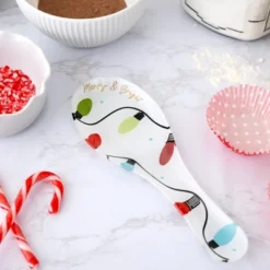 Pavilion Gift Company - Holiday - 9.25" Glass Spoon Rest - Spoon Rests