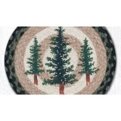 Earth Rugs Tall Timbers Printed Round Trivet – 10"x10" Braided Jute Forest Pine Tree Design For Rustic Cabin And Lodge Decor -Target KitchenAid GUEST b1ba09df 48b2 4ef8 a134 343a2570c52c