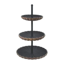 VIP Wood 18 In. Multicolor Scalloped Style 3 Tier Server
