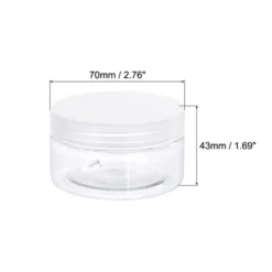 Unique Bargains Round Plastic Empty Organizing Jars With Transparent Screw Top Lids 4 Pcs