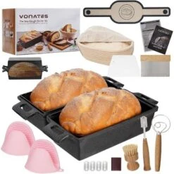 VONATES Cast Iron Bread Pan Set With Baking Tools – 9" Loaf Pans For Sourdough & Artisan Bread -Target KitchenAid GUEST b22634b1 8c65 479a bd4d 295989d24086