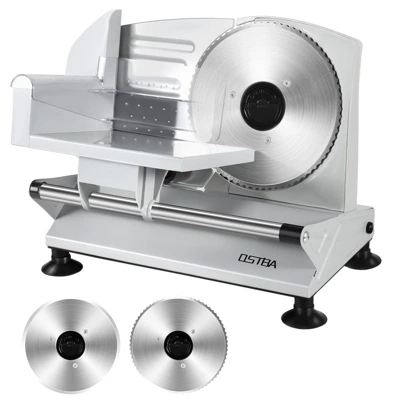 OSTBA Electric Meat Slicer, 150W, 6.7” Removable Stainless Steel Blades, Adjustable 0-15mm Thickness, Easy To Clean, For Meat, Cheese, Bread 11 OSTBA Electric Meat Slicer, 150W, 6.7” Removable Stainless Steel Blades, Adjustable 0-15mm Thickness, Easy To Clean, For Meat, Cheese, Bread - Image 9