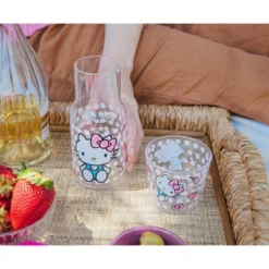 Silver Buffalo Sanrio Hello Kitty Pink Dots 18-Ounce Glass Pitcher And 8-Ounce Cup -Target KitchenAid GUEST b2621b08 7cde 4c46 8a75 6c1eecfa077e