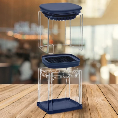 Cheer Collection Vegetable Chop Box With 3 Blades, Durable Navy Blue Cutter 7 Cheer Collection Vegetable Chop Box With 3 Blades, Durable Navy Blue Cutter - Image 5