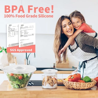 Itopfox Silicone Lids For Food Storage - BPA Free Suction Covers For Bowls, Pots, Pans, Microwave, Oven, Fridge, Dishwasher Safe, Eco-Friendly 7 Itopfox Silicone Lids For Food Storage - BPA Free Suction Covers For Bowls, Pots, Pans, Microwave, Oven, Fridge, Dishwasher Safe, Eco-Friendly - Image 5