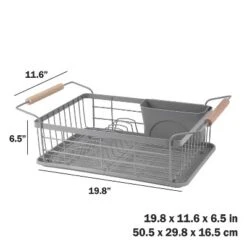 Trio Home 3-Piece Kitchen Counter Dish Drying Rack, Wood Handle, Removable Utensil Holder And Drainboard, Stainless Steel 6 Trio Home 3-Piece Kitchen Counter Dish Drying Rack, Wood Handle, Removable Utensil Holder And Drainboard, Stainless Steel -Target KitchenAid GUEST b29d12f2 fc27 443a 984a c8a5c1753d5b