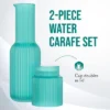 American Atelier Bedside Water Night Set 30 Oz Carafe With Tumbler Glass, Ribbed Pitcher - Aqua Blue 1 American Atelier Bedside Water Night Set 30 Oz Carafe With Tumbler Glass, Ribbed Pitcher - Aqua Blue -Target KitchenAid GUEST b2d8d021 6be6 4a64 a4c2 1da2069324a8