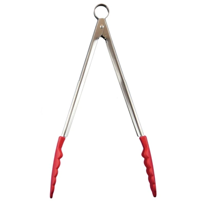 Cuisipro 12 Inch Stainless Steel Silicone Locking Tongs, Red 6 Cuisipro 12 Inch Stainless Steel Silicone Locking Tongs, Red - Image 4