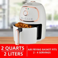 Brentwood 2 Quart Small Electric Air Fryer With Timer And Temp Control- White