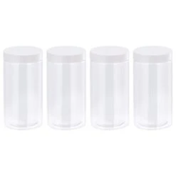 Unique Bargains Round Clear Plastic Empty Jars With White Screw Lid For Storage 4 Pcs -Target KitchenAid GUEST b3e87f31 3a99 464b 89d2 5f1a511cae74