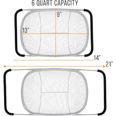 Colander With Expandable Rubber Handles - Rectangular Sieve, Fine Mesh Stainless Steel Strainers And Colanders For Kitchen 3 Colander With Expandable Rubber Handles - Rectangular Sieve, Fine Mesh Stainless Steel Strainers And Colanders For Kitchen