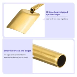 Unique Bargains Stainless Steel Reusable Long Handle Shovel Shaped Spoon Straws 4 Pcs -Target KitchenAid GUEST b40abbb4 2006 4cfd 9c54 9026534434ae