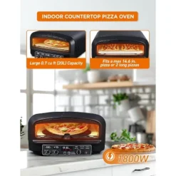 Commercial Chef Indoor Electric Pizza Oven, 1800W Countertop Oven With 0.7 Cu. Ft. Capacity