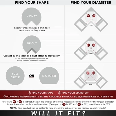 Rev-A-Shelf Polymer Kidney Shaped 2-Shelf Lazy Susan For Kitchen Corner Base Cabinets 7 Rev-A-Shelf Polymer Kidney Shaped 2-Shelf Lazy Susan For Kitchen Corner Base Cabinets - Image 5