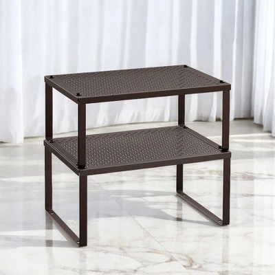 Songmics 2 Pack Spice Rack, Cabinet Shelf Organizers, Shelf Organizer, Countertop Organizer, Shelf Riser, Stackable, Expandable 3 Songmics 2 Pack Spice Rack, Cabinet Shelf Organizers, Shelf Organizer, Countertop Organizer, Shelf Riser, Stackable, Expandable