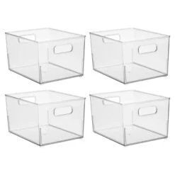 IDesign Small Stackable Bathroom Storage Bin - Set Of 4 - Clear - Made In USA -Target KitchenAid GUEST b5551c09 0f3c 4ab4 b832 70850b803007