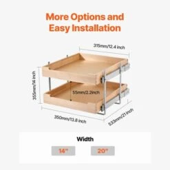 VEVOR 2 Tier Pull Out Cabinet Organizer, 20"W X 21"D Cabinet Drawer, Soft Close Slide Out Shelf, Heavy-Duty Sliding Wood Drawer 16 VEVOR 2 Tier Pull Out Cabinet Organizer, 20"W X 21"D Cabinet Drawer, Soft Close Slide Out Shelf, Heavy-Duty Sliding Wood Drawer -Target KitchenAid GUEST b5abd54c b1dd 4ce3 91d5 454440936f6b