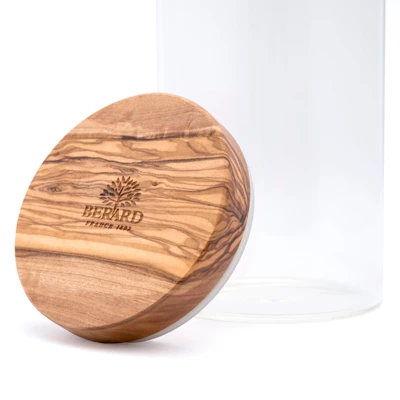 Berard Glass Storage Jar With Olive Wood Lid, 30-ounce 6 Berard Glass Storage Jar With Olive Wood Lid, 30-ounce - Image 4