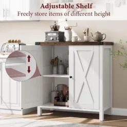 Buffet Cabinet For Dining Room - Rustic Farmhouse Sideboard With Adjustable Shelves, Storage Cabinet For Kitchen & Living Room -Target KitchenAid GUEST b658375e 240e 4a61 82bb bfe4585edc12