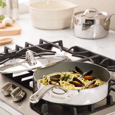 Bloomhouse 8 Piece Triply Stainless Steel Pots And Pans Cookware Set W/ Non Toxic Pro Ceramic Non Stick Interior 5 Bloomhouse 8 Piece Triply Stainless Steel Pots And Pans Cookware Set W/ Non Toxic Pro Ceramic Non Stick Interior - Image 3