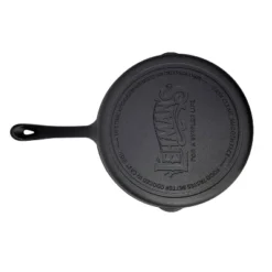 Lehman's Cast Iron Skillet - Nitrogen Hardened Cookware, Tough But Lightweight, No Need To Season, Silicone Safety Handle Included - 12 Inch