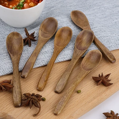 Unique Bargains Wooden Natural Grain Soup Spoon Salt Sugar Dinner Spoons 4.7" Long Brown 6 Pcs 6 Unique Bargains Wooden Natural Grain Soup Spoon Salt Sugar Dinner Spoons 4.7" Long Brown 6 Pcs - Image 4