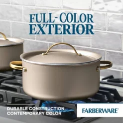 Farberware Radiant 5.5qt Nonstick Dutch Oven With Lid Champagne: Aluminum, Dishwasher-Safe, Round, 5.5qt Capacity 15 Farberware Radiant 5.5qt Nonstick Dutch Oven With Lid Champagne: Aluminum, Dishwasher-Safe, Round, 5.5qt Capacity -Target KitchenAid GUEST b6c004d4 5417 45f1 b892 90d564bf04d8